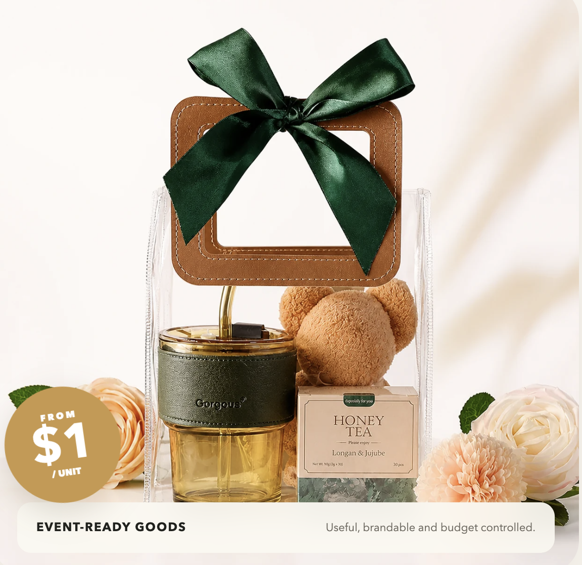 Event-ready corporate gift set from $1 per unit